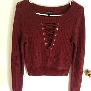 Express crop sweater, Maroon
